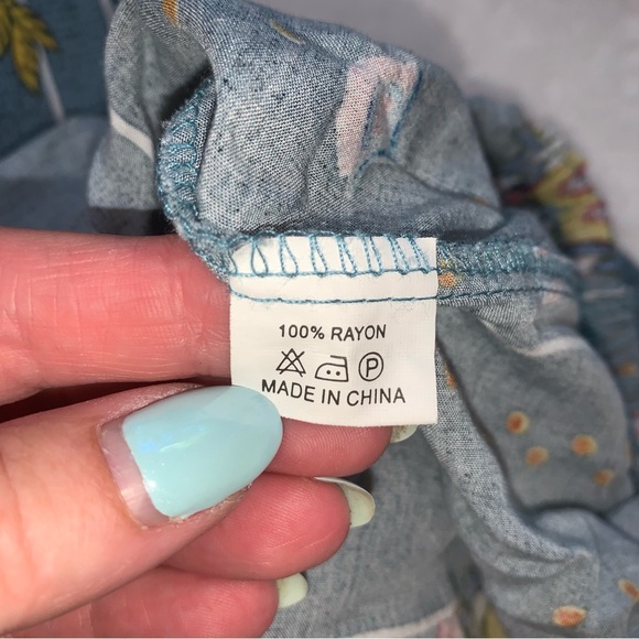 Jaase anthropology Wide‎ Leg Jumpsuit Romper Size Small rayon v neck blue print - Picture 10 of 13